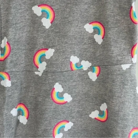 Wonder Nation Girls Dress Rainbows and Clouds Heather Gray Size Medium 7-8 - Picture 4 of 6